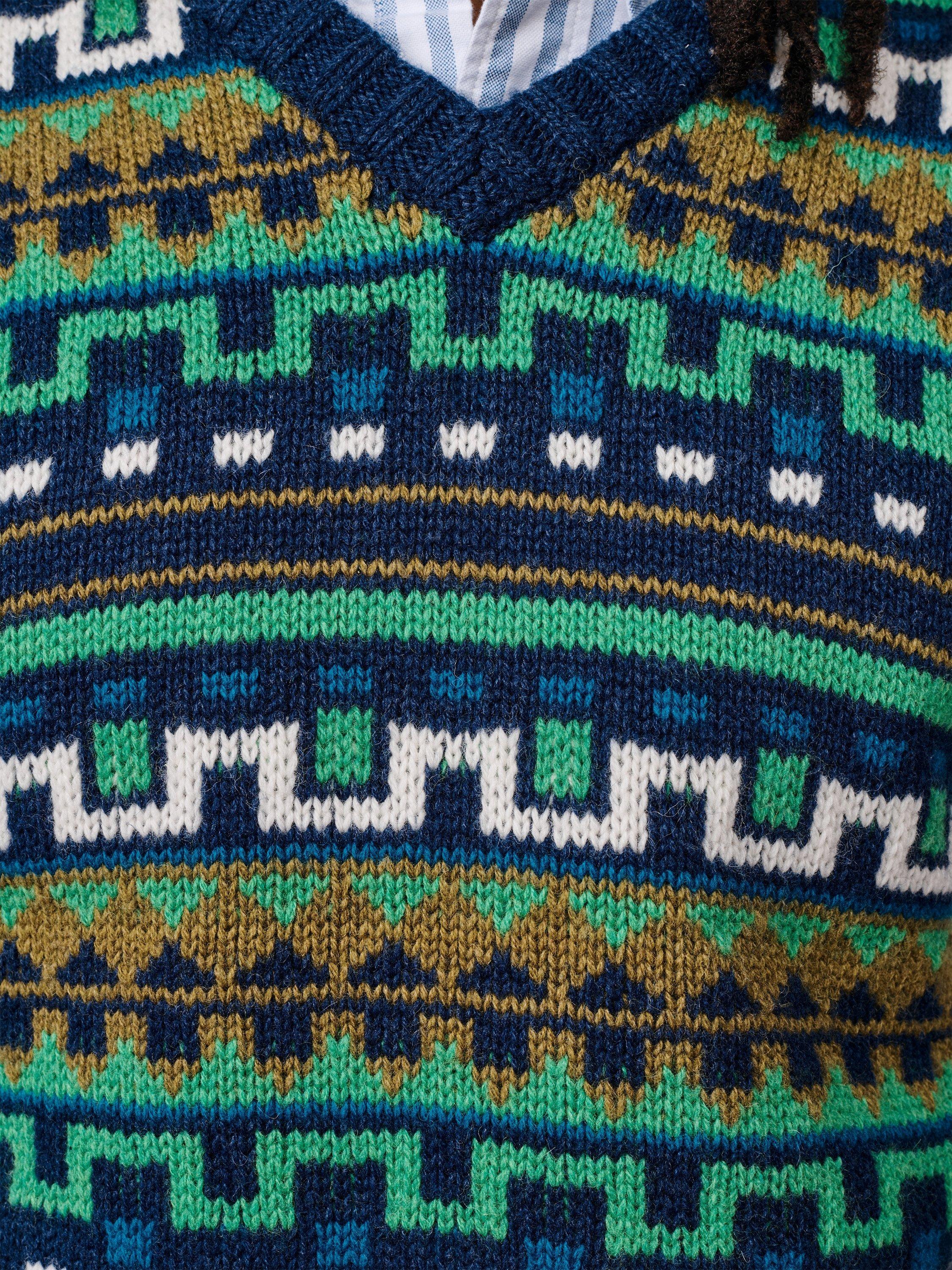 Product image 3 of 4, which shows Aubin Beechway Fair Isle Merino Wool Tank Top, Blue/Multi, S