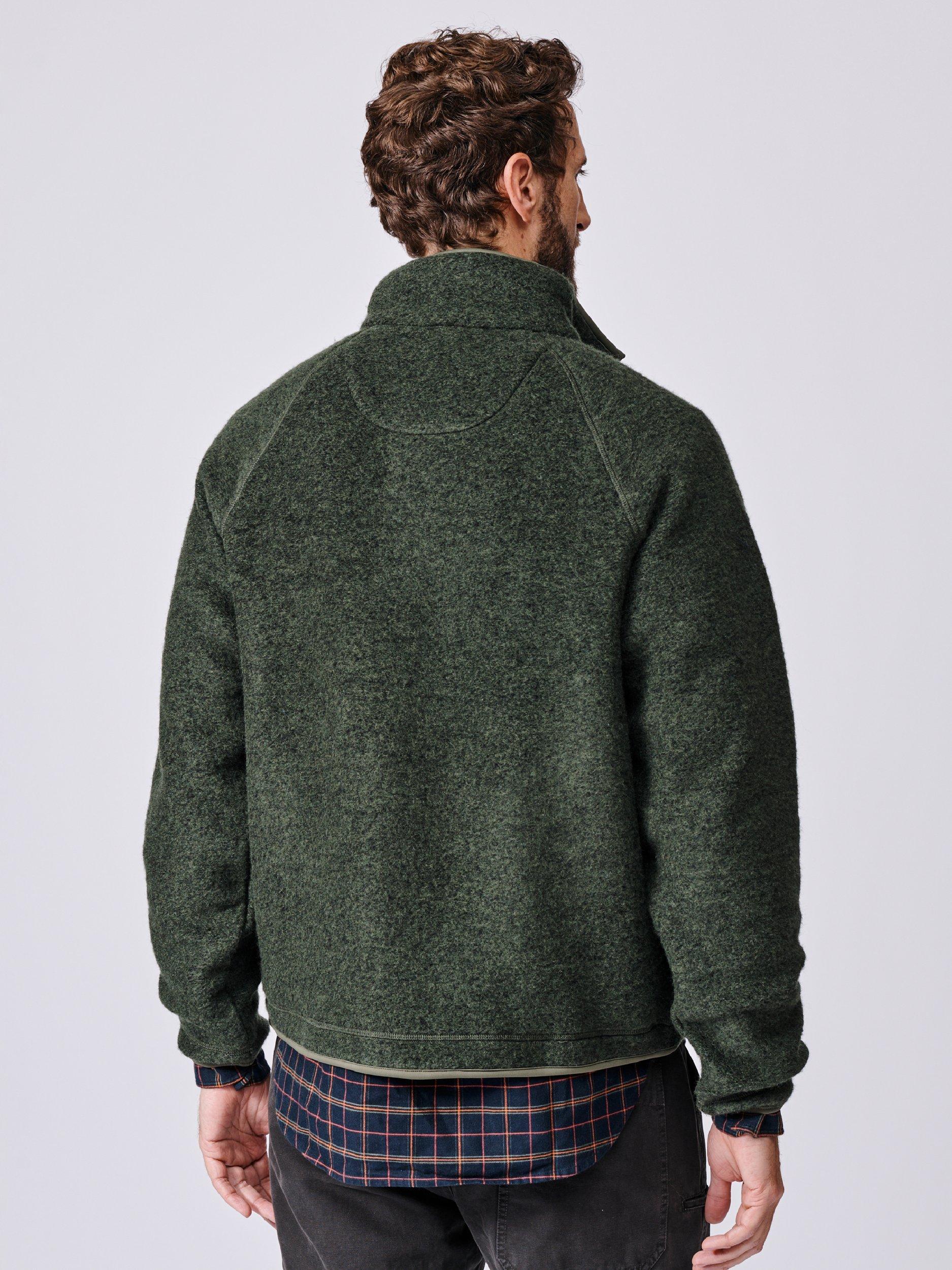 Product image 2 of 7, which shows Aubin Bodmin Fleece Zip Neck Jumper, Khaki, S