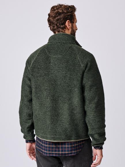 Aubin Bodmin Fleece Zip Neck Jumper, Khaki - view 2, Khaki