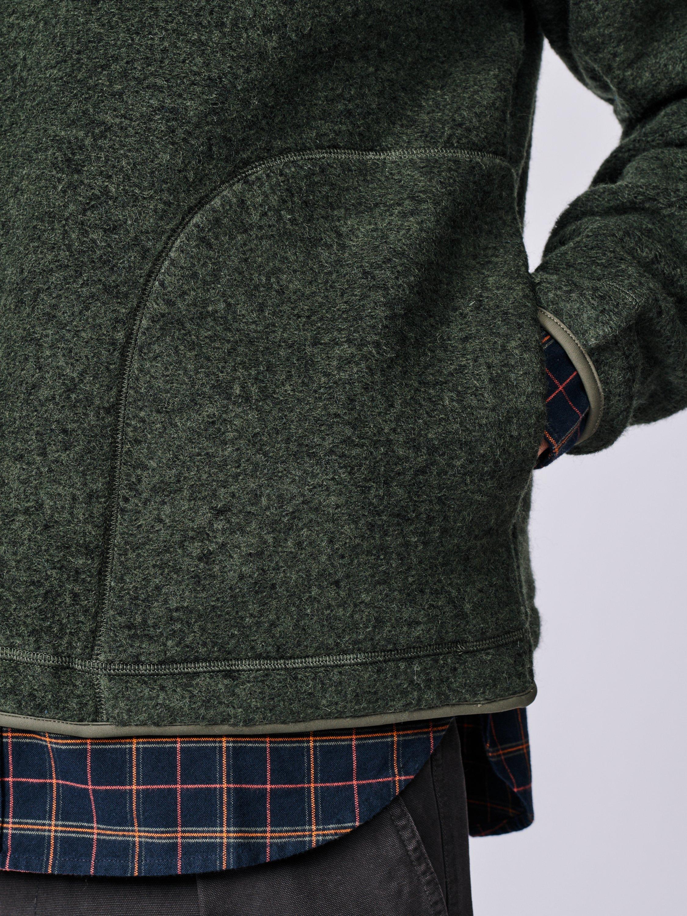 Product image 5 of 7, which shows Aubin Bodmin Fleece Zip Neck Jumper, Khaki, S