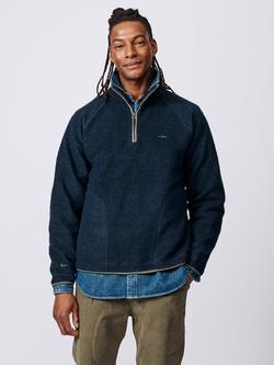 Aubin Bodmin Fleece Zip Neck Jumper, Navy, Navy