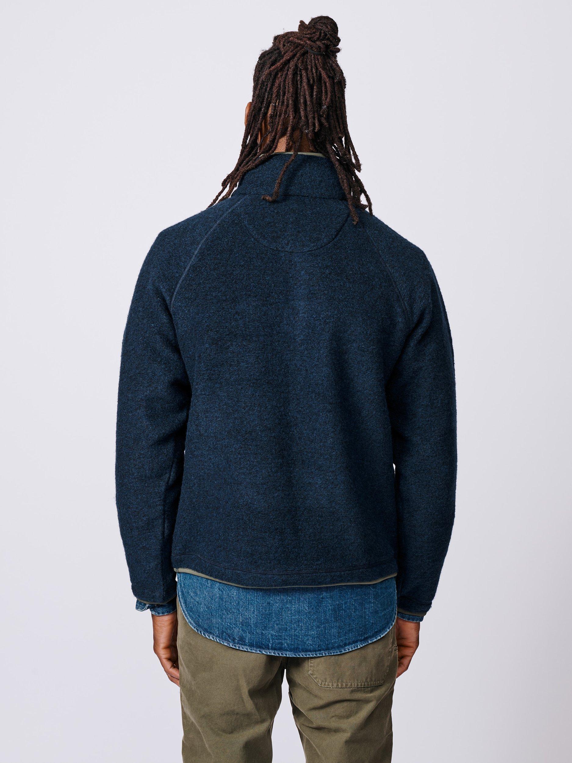 Product image 2 of 6, which shows Aubin Bodmin Fleece Zip Neck Jumper, Navy, S