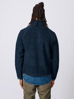 Aubin Bodmin Fleece Zip Neck Jumper, Navy - view 2, Navy