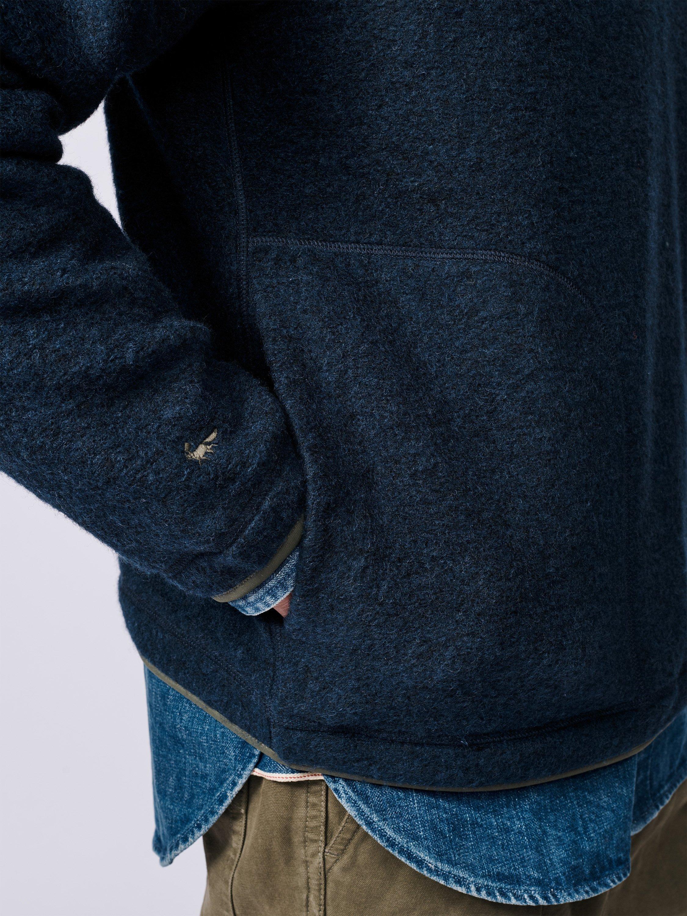 Product image 5 of 6, which shows Aubin Bodmin Fleece Zip Neck Jumper, Navy, S