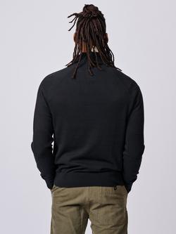 Aubin Bonby Zip Neck Cotton Jumper - view 2, Black