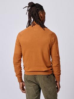 Aubin Bonby Zip Neck Cotton Jumper - view 2, Ginger