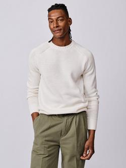 Aubin Lacey Cotton Blend Crew Neck Jumper, Ecru, Ecru