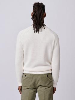 Aubin Lacey Cotton Blend Crew Neck Jumper, Ecru - view 2, Ecru