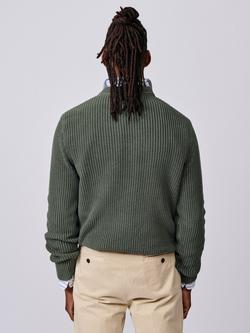 Aubin Martin Rib Knit Crew Neck Jumper - view 2, Khaki