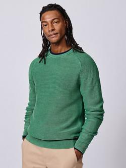 Aubin Saxilby Cotton Crew Neck Jumper, Green