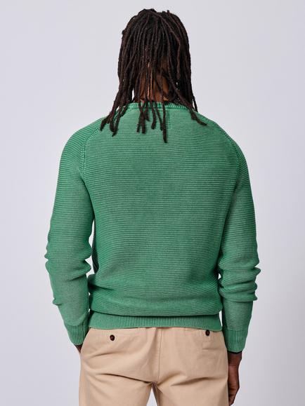 Aubin Saxilby Cotton Crew Neck Jumper - view 2, Green