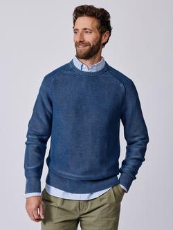 Aubin Saxilby Cotton Crew Neck Jumper, Navy