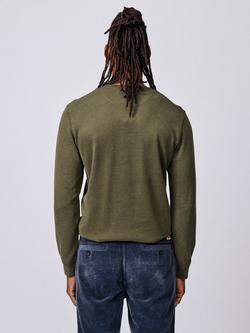 Aubin Anderson Regular Fit Long Sleeve Plain Logo T-Shirt, Khaki - view 2, Khaki