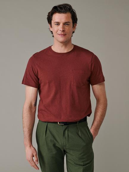 Aubin Aldam Cotton Blend T-Shirt, Rust