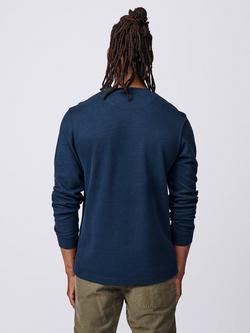 Aubin Anderson Interlock Knit Long Sleeve T-Shirt, Navy - view 2, Navy