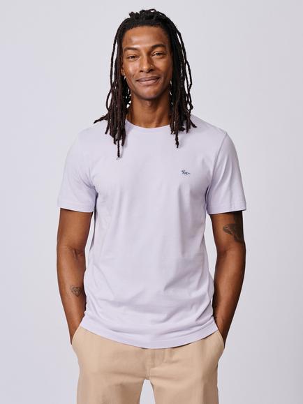 Aubin Regular Fit Short Sleeve Logo Cotton T-Shirt, Lilac