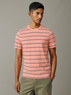 Aubin Berkeley Stripe Cotton T-Shirt, Peach/Multi