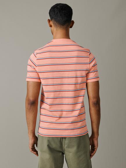 Aubin Berkeley Stripe Cotton T-Shirt - view 2, Peach/Multi