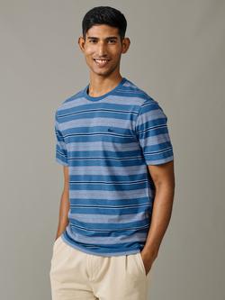 Aubin Berkeley Stripe Cotton T-Shirt, Red/Blue