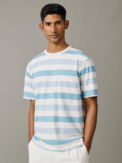 Aubin Danton Stripe T-Shirt, Teal/Ecru, Teal/Ecru