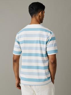 Aubin Danton Stripe T-Shirt, Teal/Ecru - view 2, Teal/Ecru