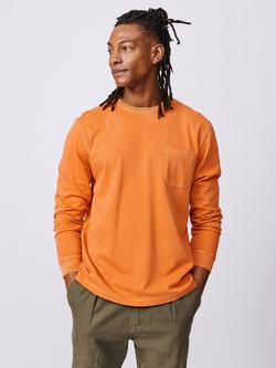 Aubin George Cotton Regular Fit Long Sleeve T-Shirt, Orange