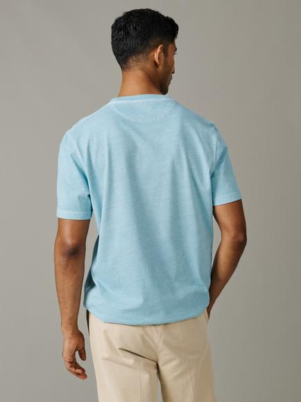 Aubin Hareby Garment Dyed Cotton T-Shirt - view 2, Aqua