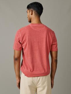 Aubin Hareby Garment Dyed Cotton T-Shirt - view 2, Washed Coral