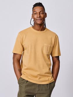 Aubin Newburgh Relaxed Cotton T-Shirt, Washed Gold, Washed Gold