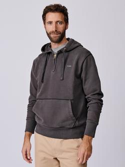 Aubin Baildon Cotton Hoodie, Khaki, Washed Black