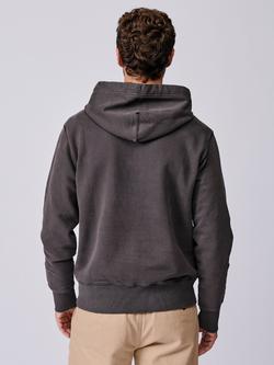Aubin Baildon Cotton Hoodie, Khaki - view 2, Washed Black