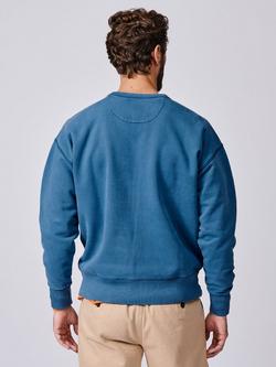 Aubin Brandon Cotton Sweatshirt - view 2, Washed Cobalt