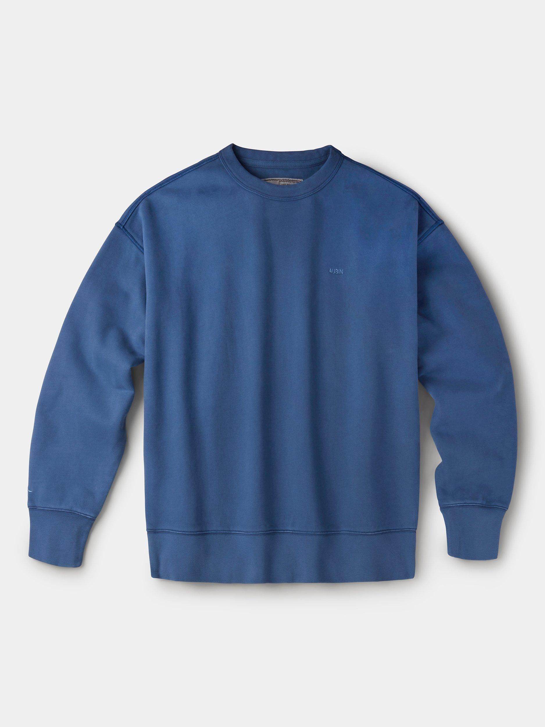 Product image 6 of 6, which shows Aubin Brandon Cotton Sweatshirt, Washed Cobalt, XS