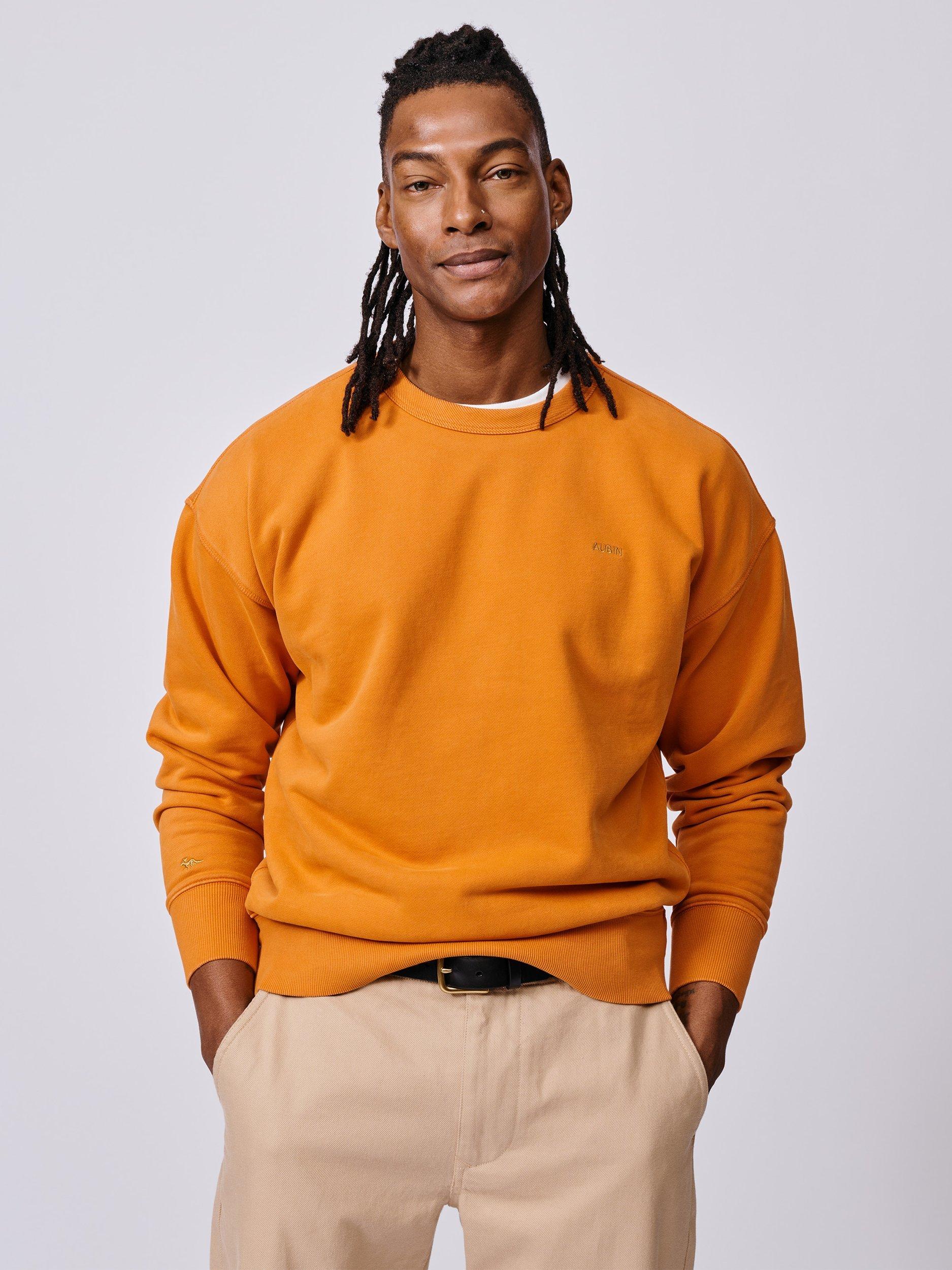 Product image 1 of 6, which shows Aubin Brandon Cotton Sweatshirt, Washed Orange, XS
