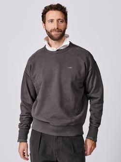Aubin Brandon Cotton Sweatshirt, Washed Black