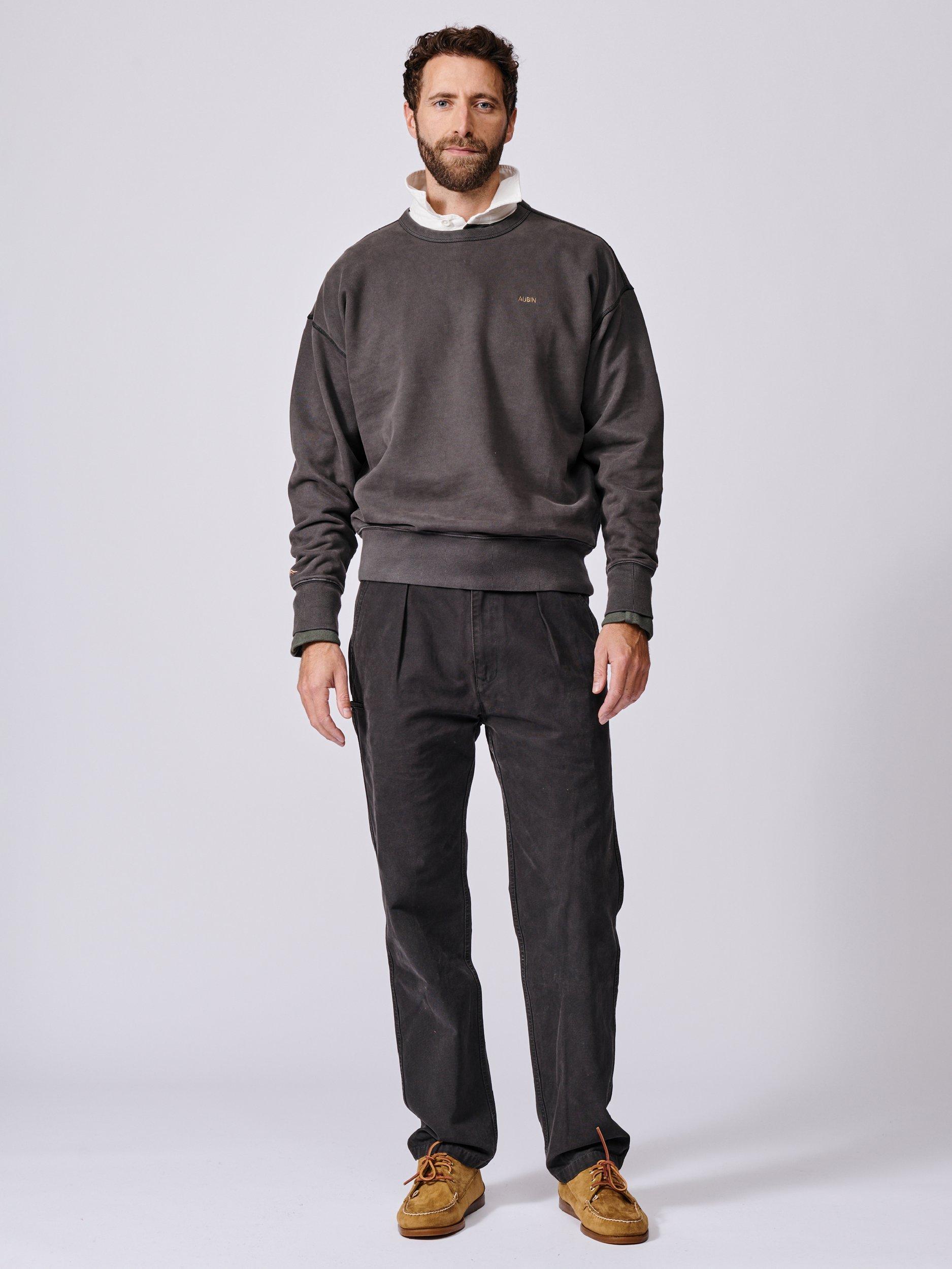 Product image 3 of 7, which shows Aubin Brandon Cotton Sweatshirt, Washed Black, XS