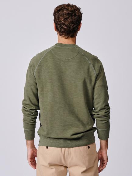 Aubin Garsdale Crew Neck Slub Cotton Sweatshirt - view 2, Khaki