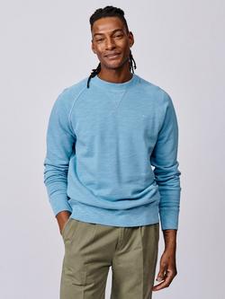 Aubin Garsdale Crew Neck Slub Cotton Sweatshirt, Light Blue, Light Blue