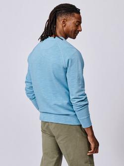 Aubin Garsdale Crew Neck Slub Cotton Sweatshirt, Light Blue - view 2, Light Blue