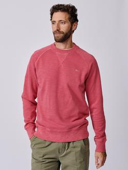 Aubin Garsdale Crew Neck Slub Cotton Sweatshirt, Raspberry