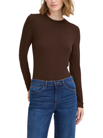 ICHI Iphiluca Long Sleeve T-Shirt, Coffee Bean, Coffee Bean