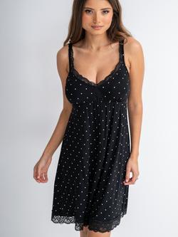 Pour Moi Sofa Loves Lace Removable Cup Chemise, Black/White - view 2, Black/White