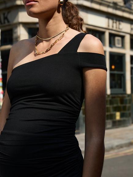 Isabella Oliver Verna Ruched Maternity Top containing LENZING™ ECOVERO™ Viscose, Caviar Black - view 2, Caviar Black