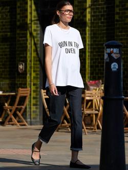 Isabella Oliver Viola Bun In The Oven Maternity T-Shirt, Pure White - view 2, Pure White