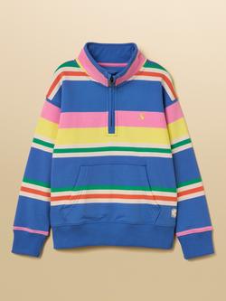 Joules Kids' Alfie Quarter Zip Sweatshirt, Multi, Multi