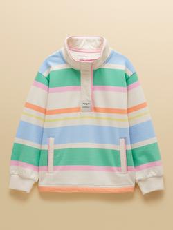 Joules Kids' Cotton Funnel Neck Sweatshirt, Multi, Multi