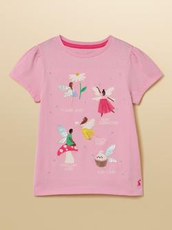 Joules Kids' Short Sleeved Applique T-Shirt, Pink, Pink