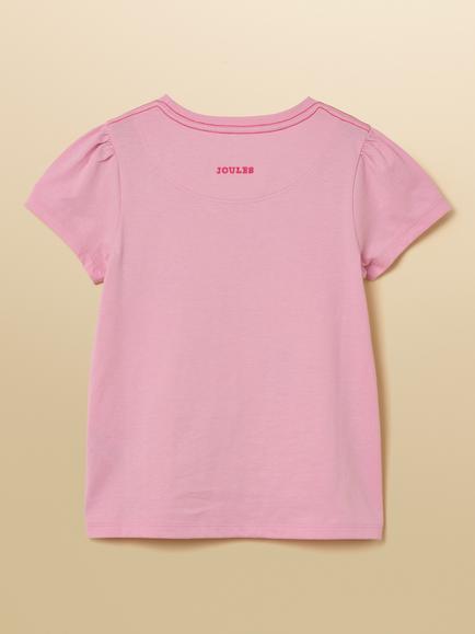 Joules Kids' Short Sleeved Applique T-Shirt, Pink - view 2, Pink