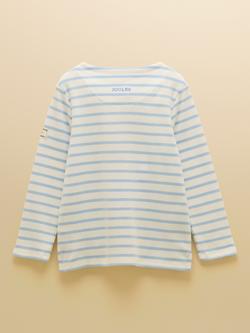 Joules Kids' Harbour Jersey Top, Blue/White - view 2, Blue/White
