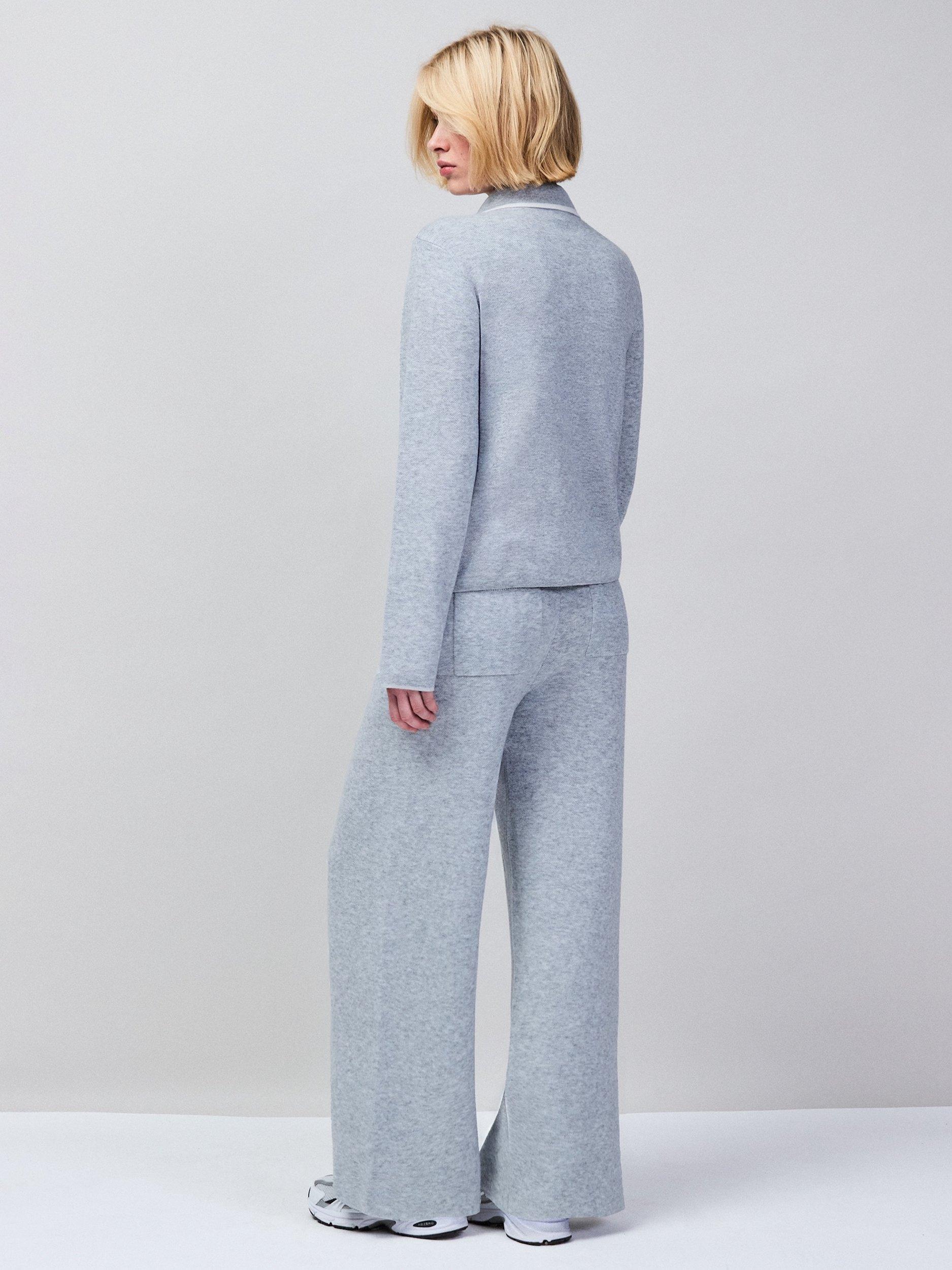 Product image 6 of 6, which shows Ro&Zo Knit Zip Front Cardigan, Grey, XS